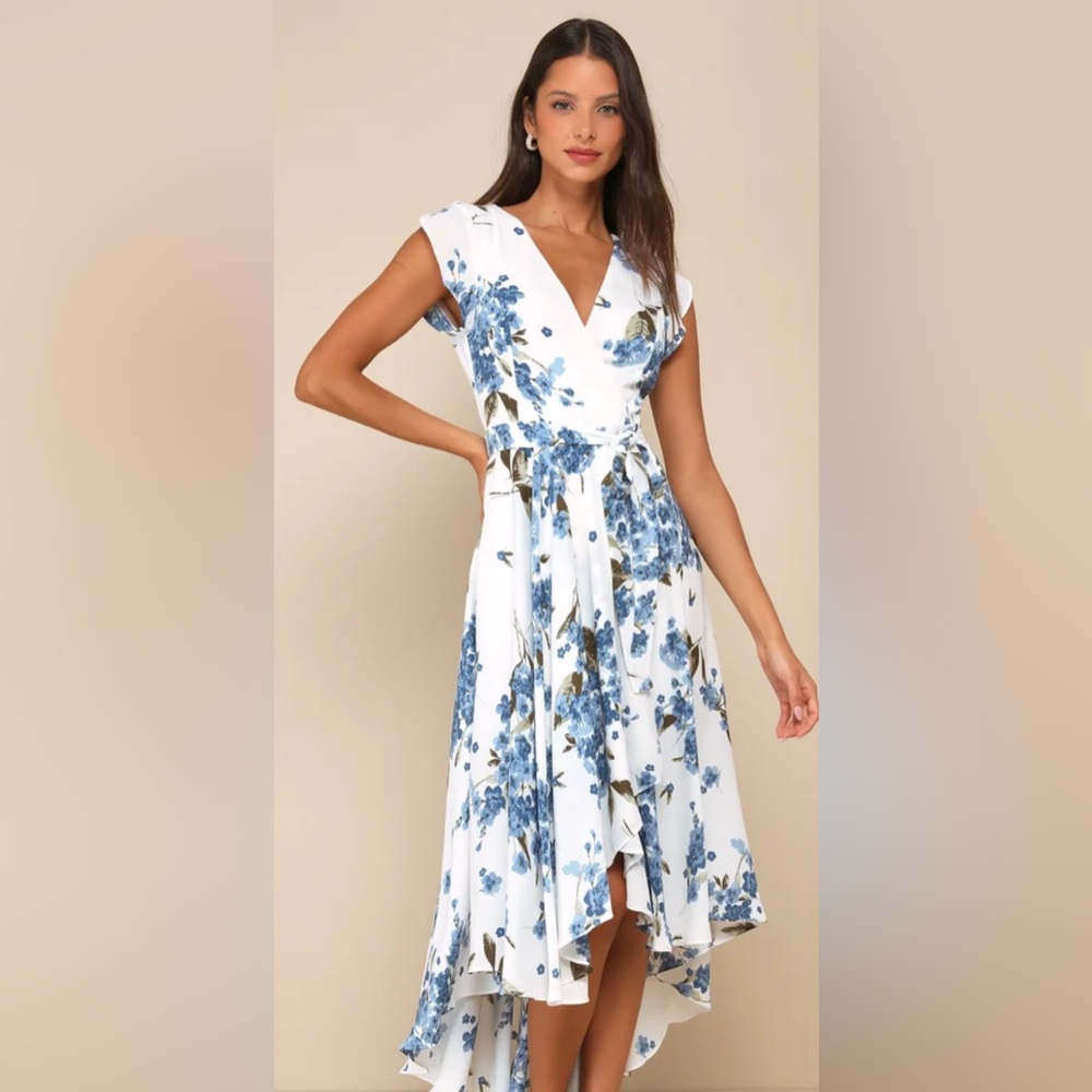 Floral Blue and White Women's Dress